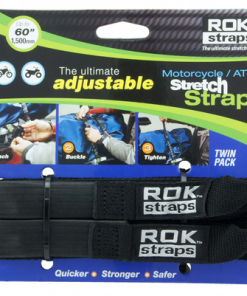 ROK STRAP MOTORCYCLE STRETCH STRAP (PAIR): BLACK