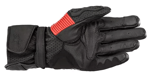 ALPINESTARS TWIN RING LEATHER GLOVES MM93: Black / Red