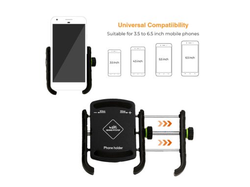 GRAND PITSTOP JAW GRIP M8 MOBILE HOLDER MOUNT: Black or Blue or Silver or Red (Without Charger)